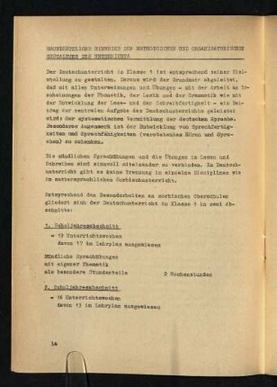 Grundsätzliche Hinweise zur methodischen und organisatorischen Gestaltung des Unterrichts