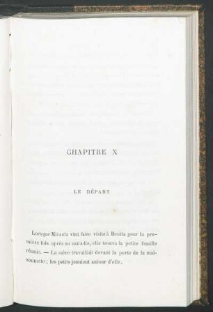 Chapitre X - Le départ