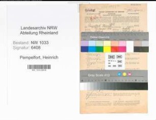 Entnazifizierung Heinrich Pempelfort , geb. 12.01.1902 (Dreher)