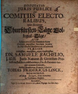 Disputatio iuris publici de comitiis electoralibus