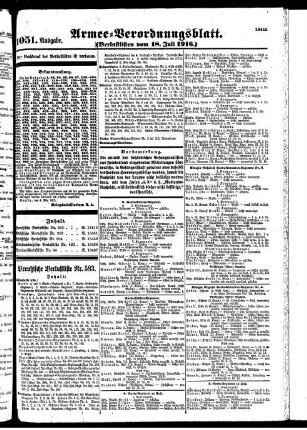 1051.Ausgabe. Dienstag, 18. Juli 1916