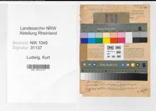 Entnazifizierung Kurt Ludwig , geb. 02.10.1895 (Expedient)