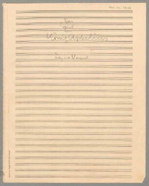 Das Spiel vom König Aphelius, Excerpts - BSB Mus.ms. 17058 : Das Spiel vom König Aphelius. Prolog und Vorspiel