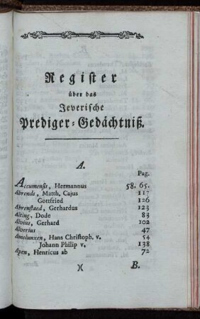 Register über das Jeverische Prediger-Gedächtniß.