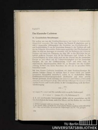 Kapitel V. Das klassische Cyclotron.