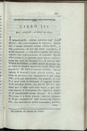 Libro III. Erbe, arboscelli, ed alberi del Chili.