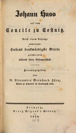 Johann Huß auf dem Concilium zu Costnitz