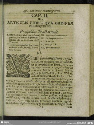 Cap. II. De Articulis Fidei, Qua Ordinem Praerequisitis