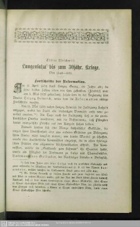 Elfter Abschnitt. Langensalza bis zum 30jähr. Kriege