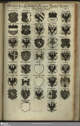 Wappen der Löblichen Freyen Reichs-Stätte. Schwäbische Banck