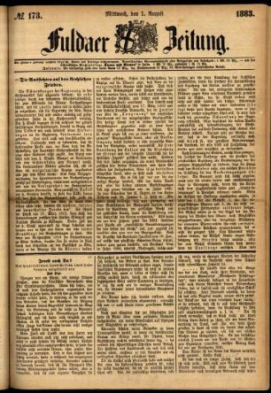Ausgabe vom Mittwoch, den 01. August 1883.