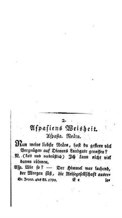 Aspasiens Weisheit