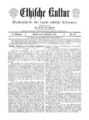 Ethische Aufgaben in der sozialen Bewegung : (Schluß)