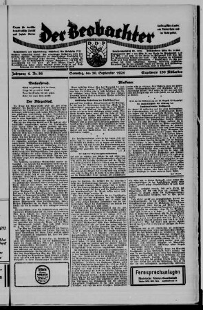 Der Beobachter. 1923-1929