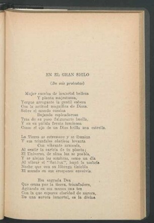 En el gran siglo : (De mis protestas)