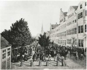 Hamburg, Oberst Tettenborn mit seinen Kosaken auf dem Jungfernstieg
