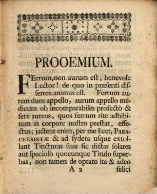 De ferro optimo auro medico