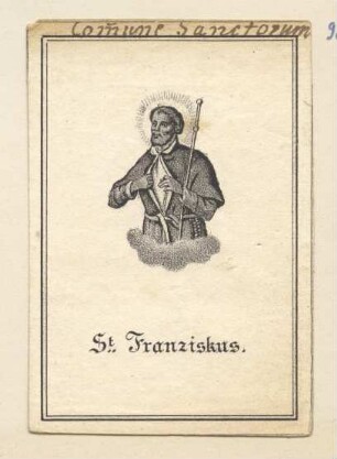 "St. Franziskus." (kleines Andachtsbild)