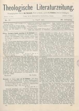 465 [Rezension] Ottley, R. R., The Book of Isaiah, according to the Septuagint