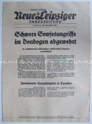 Extrablatt der "Neuen Leipziger Tageszeitung" u.a. zu den zunehmenden Kampfhandlungen in Tunesien