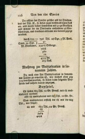116-120, Nachtrag zur Multiplication in benannten Zahlen
