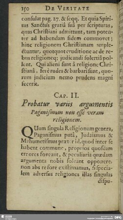 Cap. II. Probatur variis argumentis Paganismum non esse veram religionem