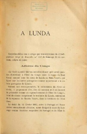 A Lunda ou Os estados do Muatiânvua : Memoria. Dominios da soberania de Portugal
