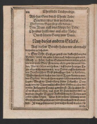 Nutz dieses andern Stücks.