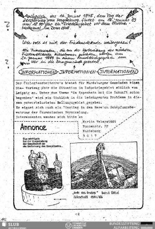 Wie soll es mit der Friedensdekade weitergehen? : Informationen