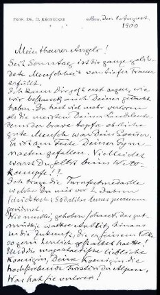 [Letter to Angelo Mosso] (= Fascicolo: Variazioni di Temperatura)