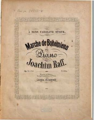 Marche de bohémiens : pour piano ; op. 75, no. 4