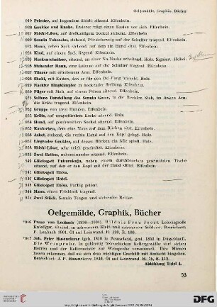 Ölgemälde, Graphik, Bücher (Nr. 946-964)