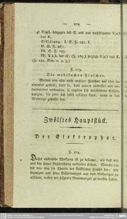 Zwölftes Hauptstück. Der Elektrophor