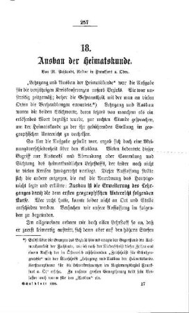 Ausbau der Heimatskunde