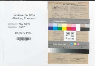 Entnazifizierung Peter Hoelters , geb. 22.06.1921 (Former)
