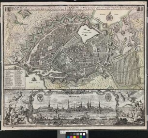 Hamburgum, celeberrima libera Imperii et Hanseatica civitas ac opulentissimum Emporium, circa Ostium Albis ad Mare Septentr. : S. C. M. G.