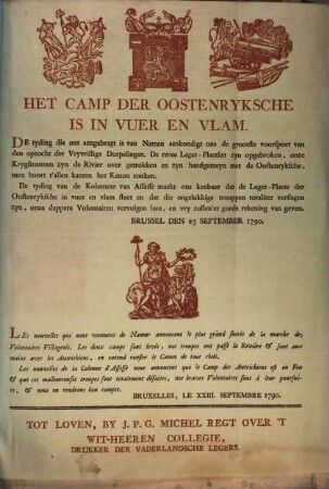 Het Camp der OOstenryksche Is In Vuer En Vlam