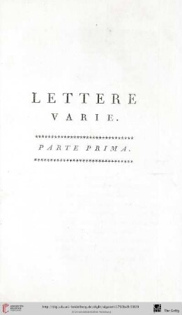 Lettere varie: parte prima
