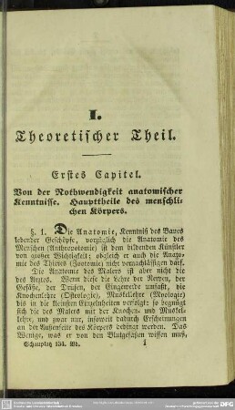 I. Theoretischer Theil