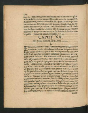 Caput XII. De primo omnium scientiarum ...