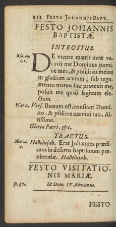 Festo Johannis Baptistae.