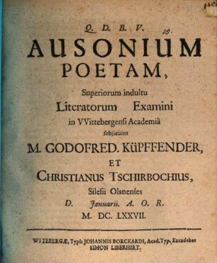 Ausonium, poetam, disp.