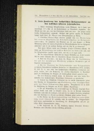 X. freie Konferenz der katholischen Religionslehrer an den hessischen höheren Lehranstalten