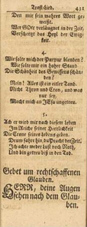 Gebeth um rechtschaffenen Glauben