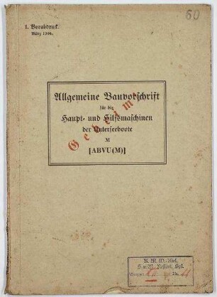 Allgemeine Bauvorschrift für die Haupt- und Hilfsmaschinen der Unterseeboote