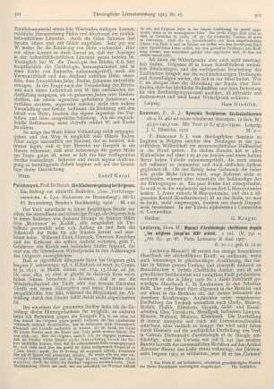 302 [Rezension] Donceur, P., Synopsis Scriptorum Ecclesiasticorum ab a. D. 460 ad usum scholarum descripta