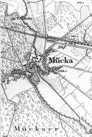Mücka. Meßtischblatt 1:25.000, Sekt. Mücka, 1887