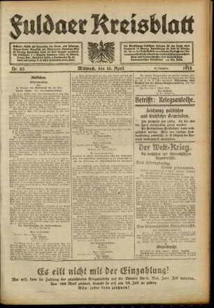 Ausgabe vom Mittwoch, den 10. April 1918.