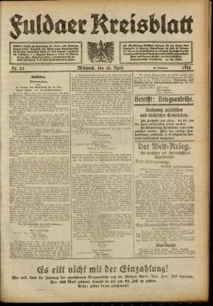 Ausgabe vom Mittwoch, den 10. April 1918.