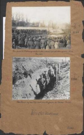 Der Kaiser bei Vorführung eines bei Cambrai unbeschädigt erbeuteten englischen Tanks
